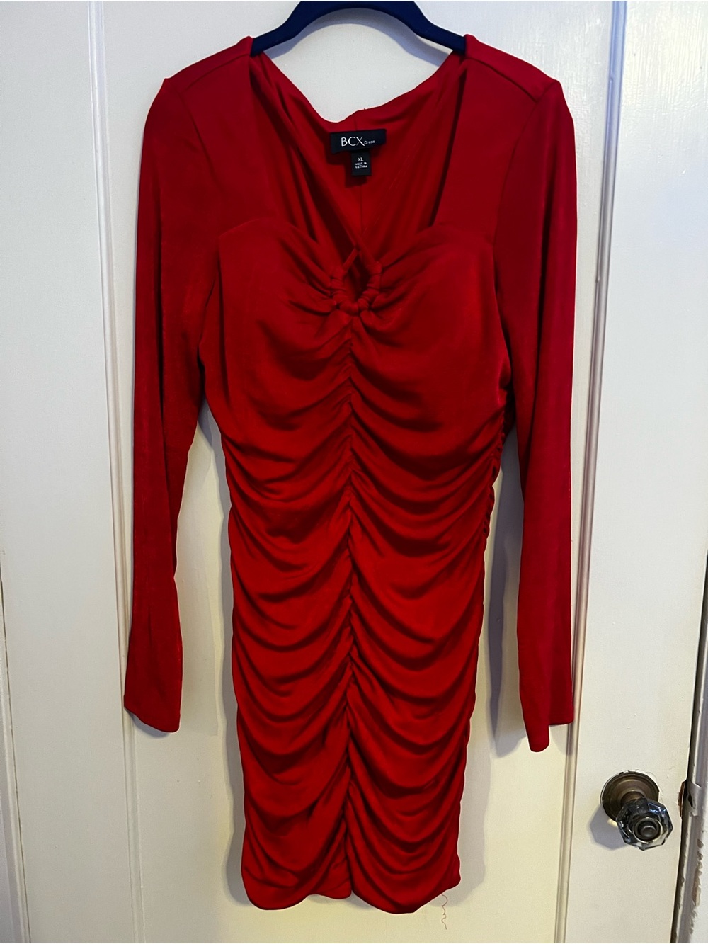 BCX Red Ruched Mini Dress - Picture 4 of 8